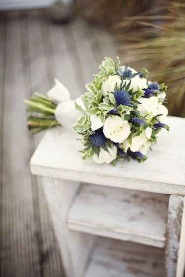 Blue and silver wedding bouquet 