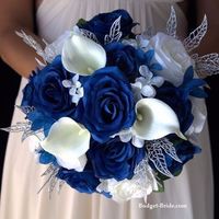 Blue and silver wedding bouquet 