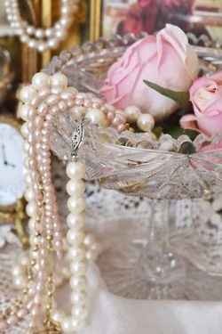 Pink Flowers with Pearls