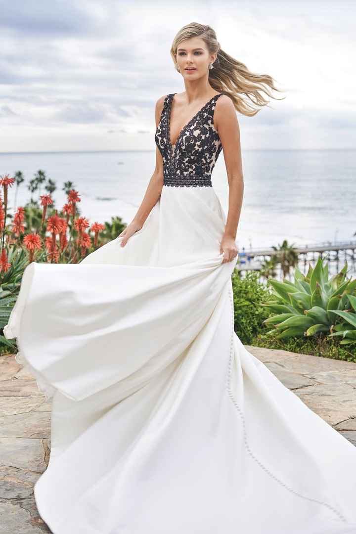 Wedding dresses with pops of black - 4