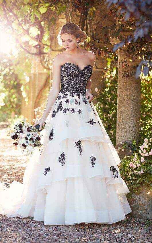 Wedding dresses with pops of black - 5