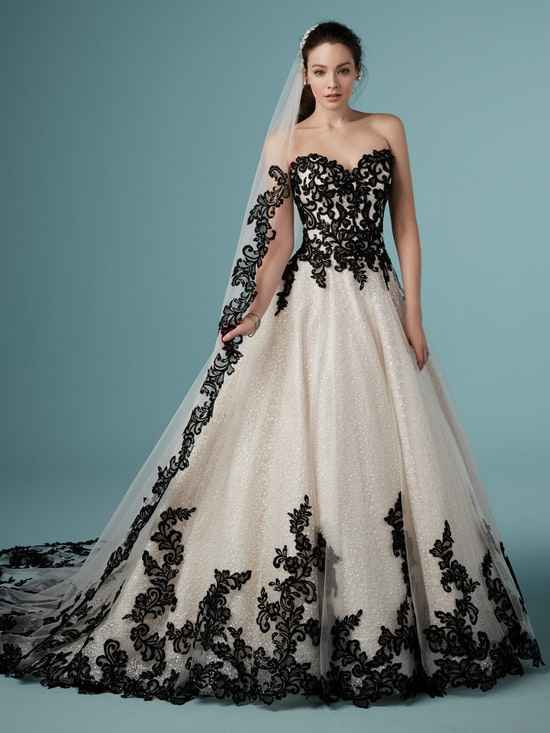 Wedding dresses with pops of black - 7