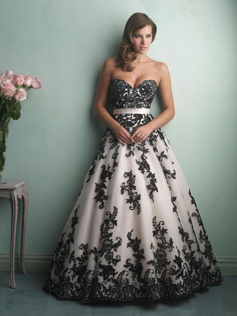 Wedding dresses with pops of black 4