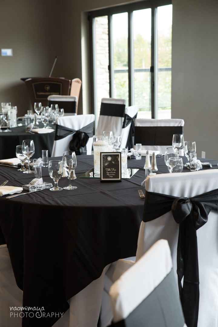 black and white tables