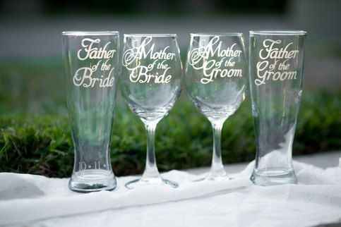 Parents & Wedding Party wineglasses. - 1