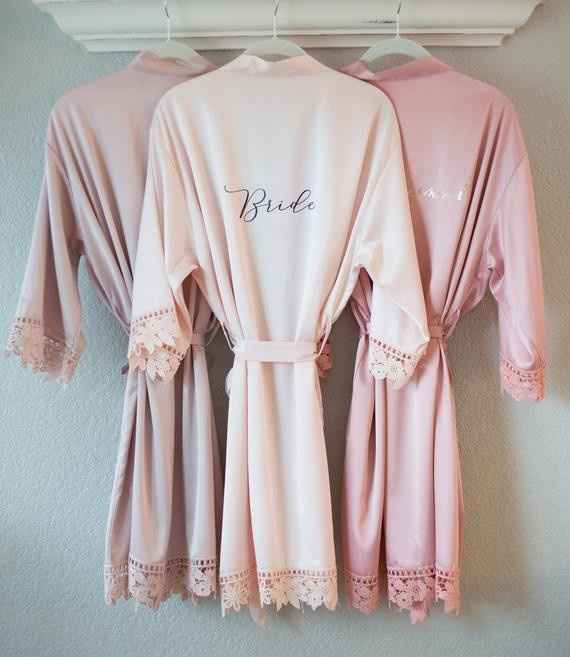 Bridal Party Robes Embroidered front & back - 1