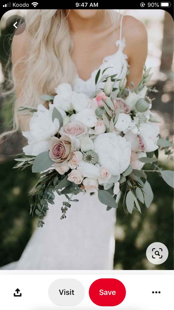 Coloured wedding dress, what type of flowers? - 2