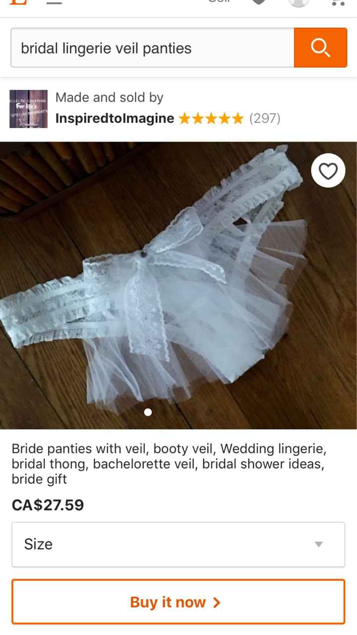 Lingerie with a veil on your backside? - 1