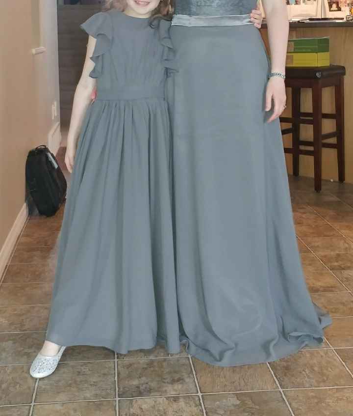 What colour bridesmaids dresses with pink wedding gown - 1
