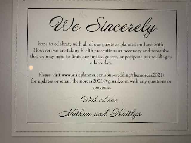 How are you dealing with save the dates and Covid? - 1