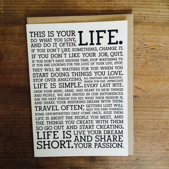 "This is your LIFE."