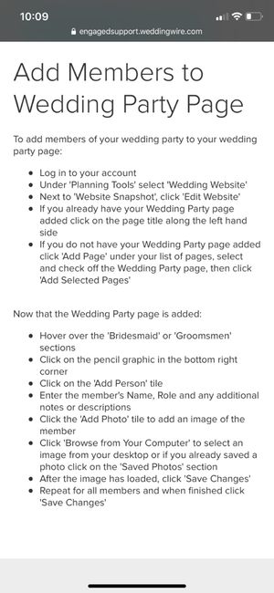 How to add Wedding Party to website 1