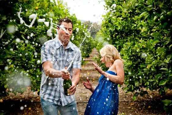 Who popped a bottle of Champagne?