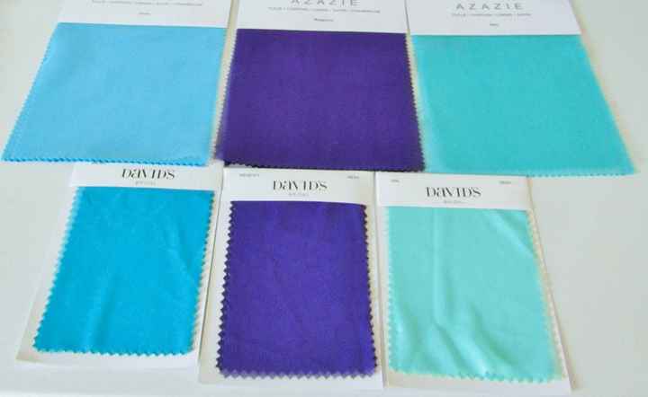 Bridesmaid Swatches are in Now what blue do I use Wedding