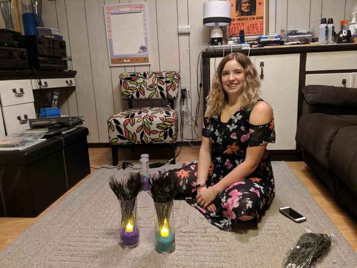 Me with 2 of our centrepieces