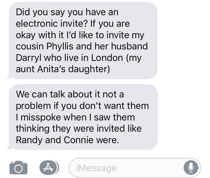 Parents keep adding to guest list - 1