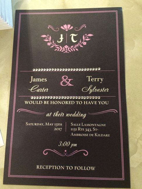 6 wedding invitations in purple - 1
