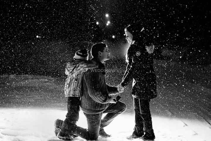snowy engagement