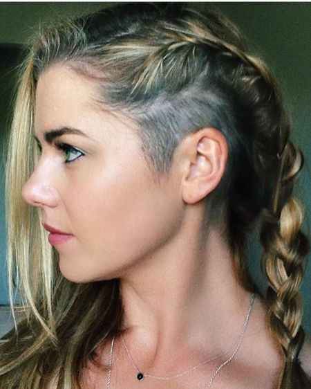 Boho braid around the shaved side