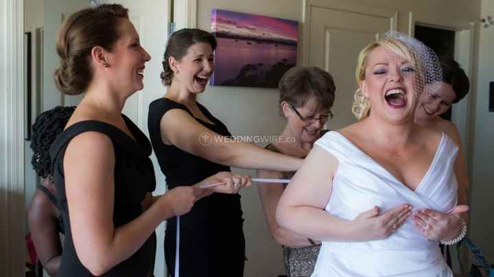 getting the bride dressed