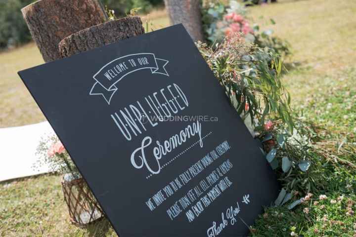 unplugged ceremony sign