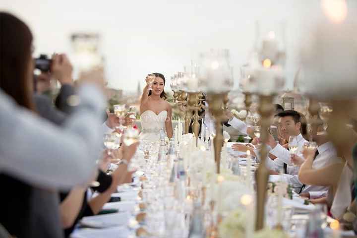 bride toasting guests