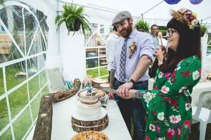 cutting the cake