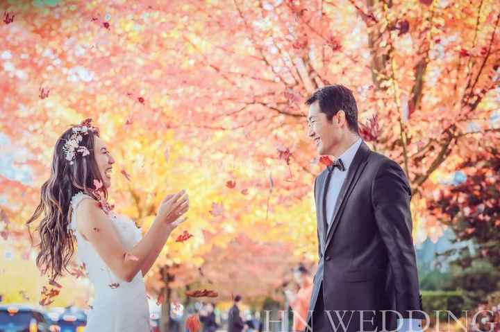 autumn wedding fall leaves
