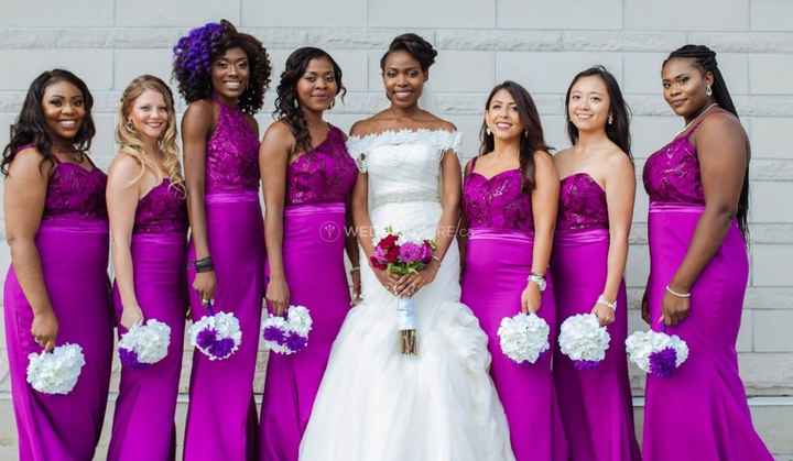 bridesmaids in purple