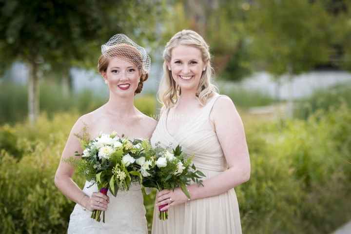 bride and maid of honor