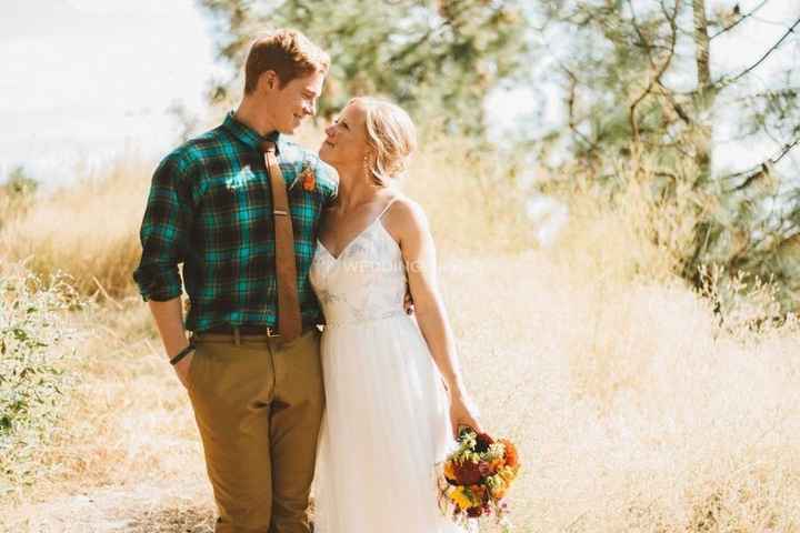 casual groom and bride