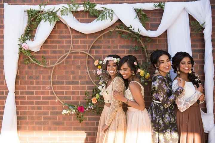 bridal party boho fashion floral hoops