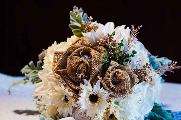 Flowers and burlap