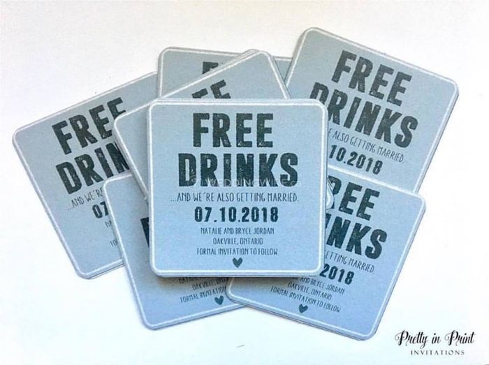 Drink coaster Save The Dates