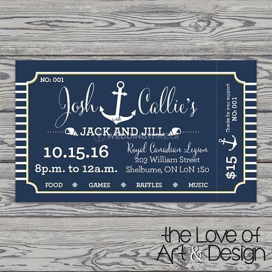 Jack & Jill Stag & Doe party ticket invitation