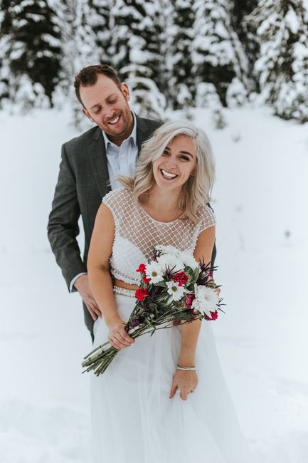 snowy engagment