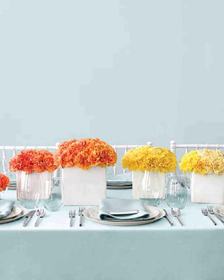 6. Carnation centerpieces