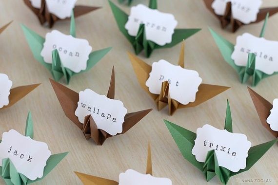 Origami place cards ideas