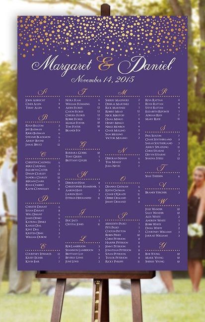 purple and gold seating chart