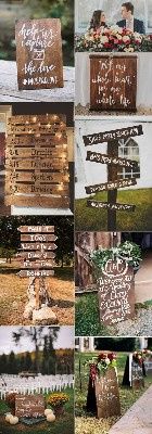 rustic type wedding signs