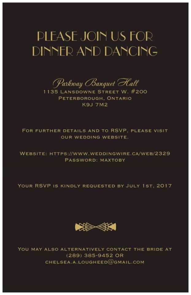 Back of invitation