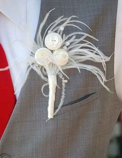 feather boutonniere 
