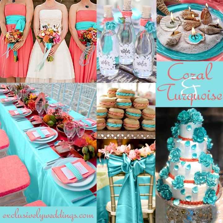 coral and turqoise 