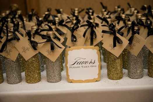 glitter champagne bottles
