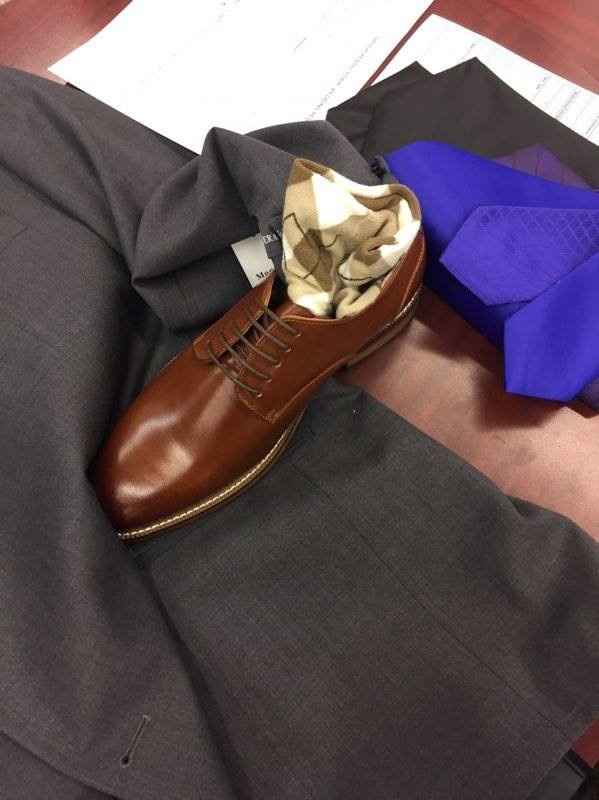 brown shoes and classic socks