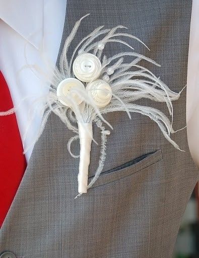 feather boutonniere