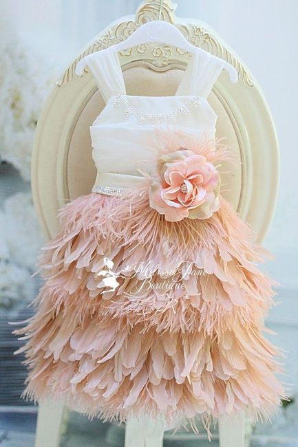 feather flower girl dress