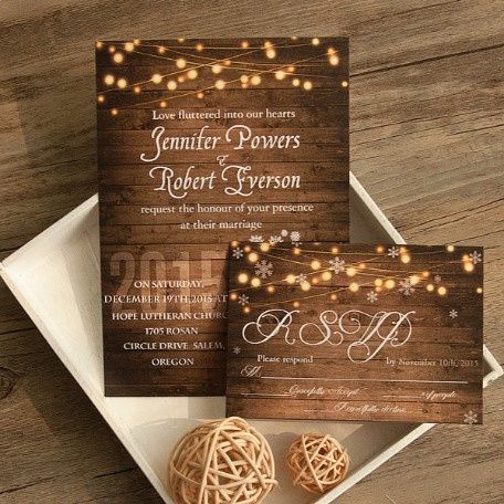 Rustic holiday invitations