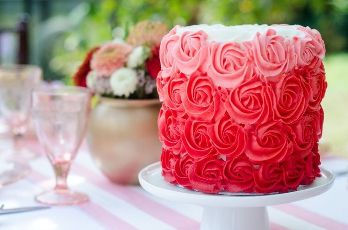 ombre rose cake