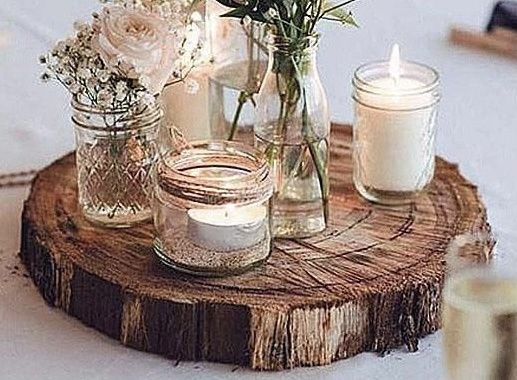tree slice centrepiece